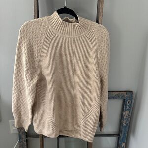Calvin Klein Textured Cream Turtleneck Sweater